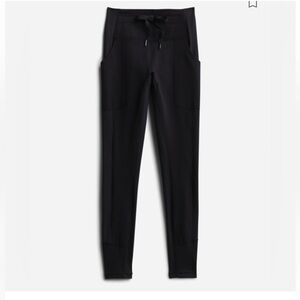 Glyder Black High-Waist Ribbed Leggings with Drawstring
